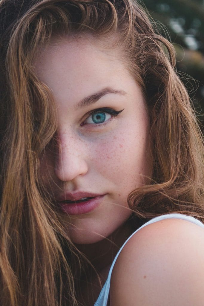 A beautiful young woman with perfect brow position- desired results from a brow lift with Dr. Randall in Morristown, NJ
