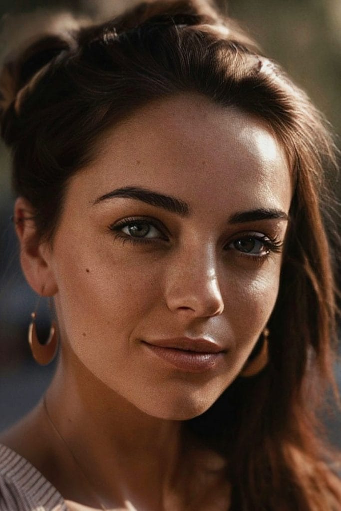 A beautiful woman, looking at the camera- creating an ideal for plastic surgery procedures by Dr. Randall in Morritown, NJ